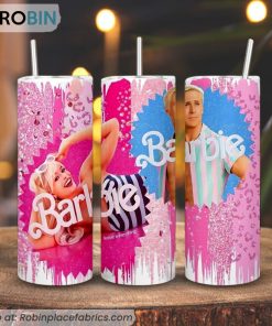 Barbie And Ken 3D Printed Skinny Tumbler, Barbie Movie 2023 Tumbler