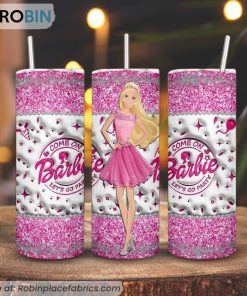 Barbie Doll Blonde Hair 3D Printed Skinny Tumbler, Let’s Go Party Barbie Tumbler