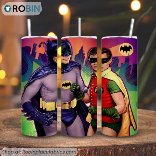 Batman And Robin 3D Printed Skinny Tumbler, DC Comics Tumbler