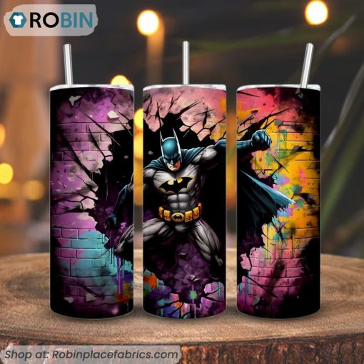 Batman 3D Printed Skinny Tumbler, DC Hero Tumbler