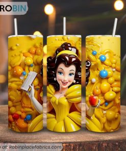 Belle Princess 3D 3D Printed Skinny Tumbler, Beauty And The Beast Tumbler