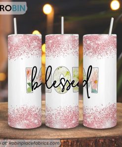 Blessed Mom 3D Printed Skinny Tumbler, Mom Life Tumbler