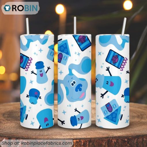Blue’s Clues 3D Printed Skinny Tumbler, Dog Cartoon Tumbler