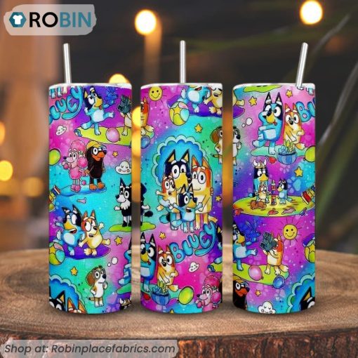 Bluey 3D Printed Skinny Tumbler, Bluey Family Tumbler