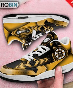 Boston Bruins Custom Jordan 3 Sneakers Boston Bruins Custom Jordan 3 Sneakers
