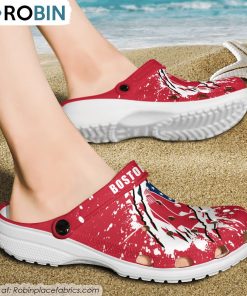 Boston Red Sox American Flag Pattern Printed Crocs Shoes, Red Sox Fan Gears