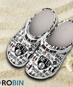 Brooklyn Nets NBA 3D Printed Classic Crocs Shoes, Nets Merchandise