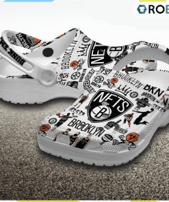 Brooklyn Nets NBA 3D Printed Classic Crocs Shoes, Nets Merchandise