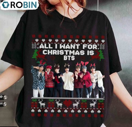 Bts Christmas Shirt, Bangtang Kpop Unisex Hoodie, Sweatshirt