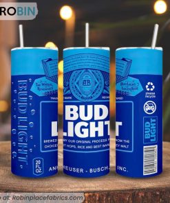 Bud Light Beer 3D Printed Skinny Tumbler, Beer Drink Tumbler