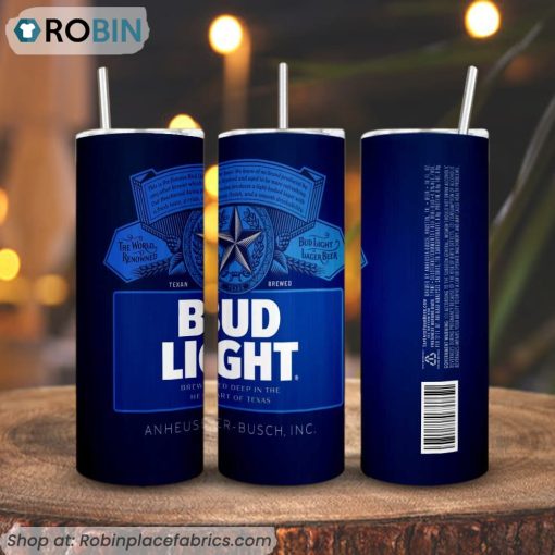 Bud Light 3D Printed Skinny Tumbler, BeerTumbler