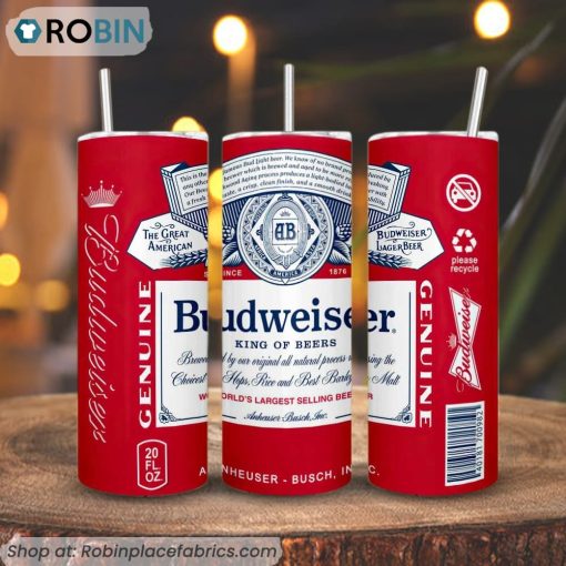 Budweiser King Of Beers 3D Printed Skinny Tumbler