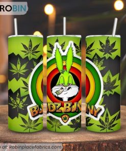 Budz Bunny 3D Printed Skinny Tumbler, Bugs Bunny Smoking Weed Tumbler