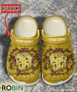 Bumblebee Break Cracked Hole Design Crocs Shoes