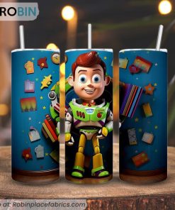Buzz Lightyear 3D 3D Printed Skinny Tumbler, Toy Story Tumbler