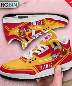Calgary Flames Bugs Bunny Custom Jordan 3 Sneakers