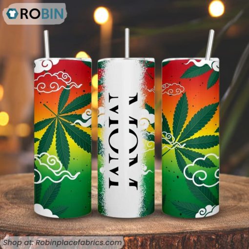 Cannabis Mom 3D Printed Skinny Tumbler, Happy 420 Mother Tumbler