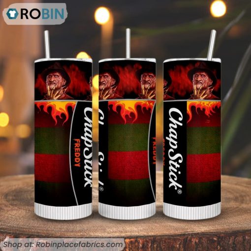 Chapstick Freddy 3D Printed Skinny Tumbler, Freddy Krueger Tumblers