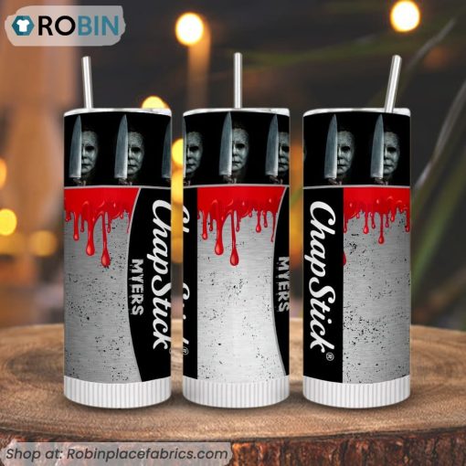 Chapstick Myers 3D Printed Skinny Tumbler, Michael Myers Tumblers