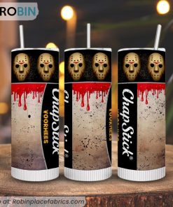 Chapstick Voorhees 3D Printed Skinny Tumbler, Jason Voorhees Friday The 13th Tumblers