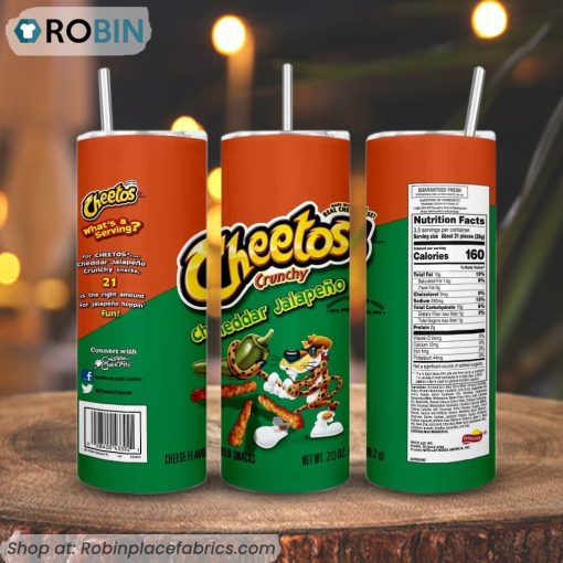 Cheetos Snacks 3D Printed Skinny Tumbler