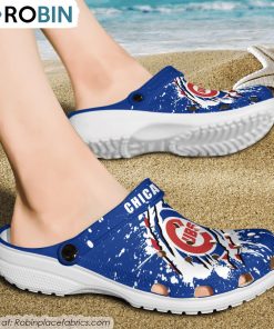 Chicago Cubs American Flag Pattern Printed Crocs Shoes, Cubs Merchandise