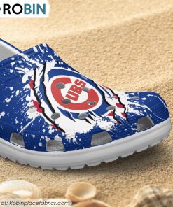 Chicago Cubs American Flag Pattern Printed Crocs Shoes, Cubs Merchandise