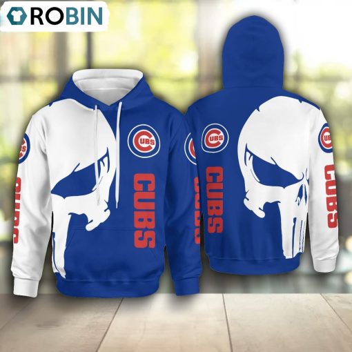 Chicago Cubs Punisher Skull Hoodie and Zip Hoodie, Chicago Cubs Shirt