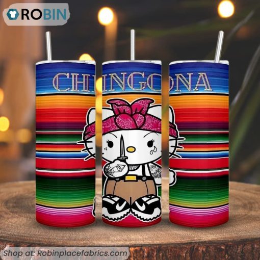 Chingona Hello Kitty 3D Printed Skinny Tumbler