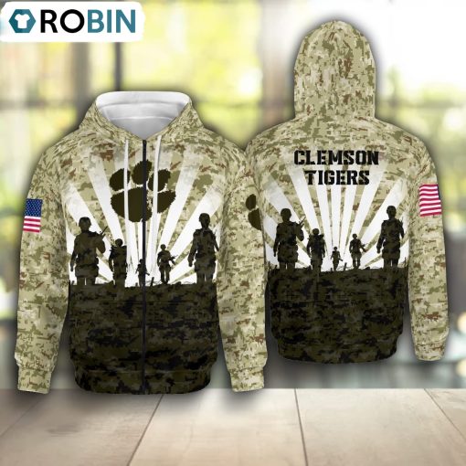 Clemson Tigers Camouflage Pattern Hoodie and Zip Hoodie, Clemson Apparel