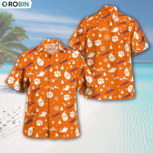 Clemson Tigers Christmas Pattern Button Shirt, Clemson Tigers Apparel