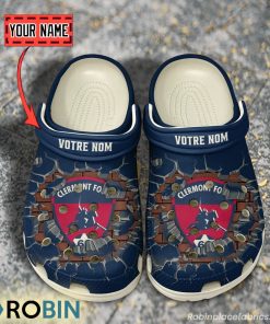 Clermont Foot Auvergne 63 Break Cracked Hole Design Crocs Shoes