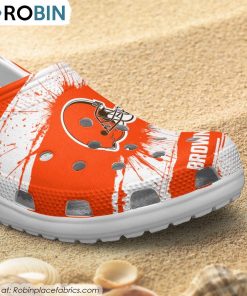 Cleveland Browns Ink Splash Crocs Shoes, Cleveland Browns Footwear