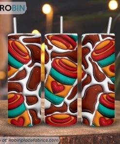 Coffee Cup 3D Inflated 3D Printed Skinny Tumbler, Caffeine Tumbler