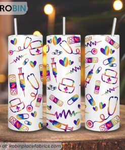 Cute Nurse Love 3D Printed Skinny Tumbler, Healthcare And Medicine Tumblers