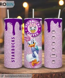 Daisy Duck Starbucks Coffee 3D Printed Skinny Tumbler, Disney Duck Girl Tumbler
