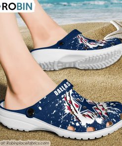 Dallas Cowboys American Flag Pattern Printed Crocs Shoes, Dallas Cowboys Gifts