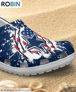Dallas Cowboys American Flag Pattern Printed Crocs Shoes, Dallas Cowboys Gifts