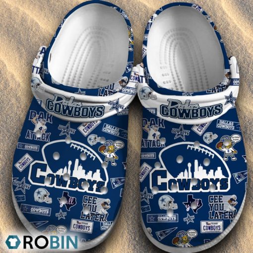 Dallas Cowboys Pattern 3D Printed Classic Crocs, NFL Team Gifts