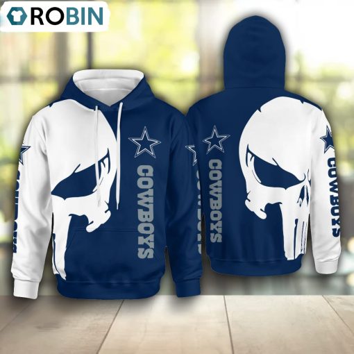 Dallas Cowboys Punisher Skull Hoodie and Zip Hoodie, Dallas Cowboys Fan Shirt for Sale