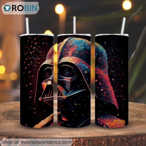Darth Vader Colorful Abstract 3D Printed Skinny Tumbler, Star Wars Art Tumbler