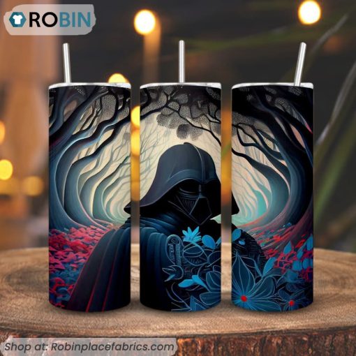 Darth Vader Forest Art 3D Printed Skinny Tumbler, Luke Skywalker Fine Arts Tumbler