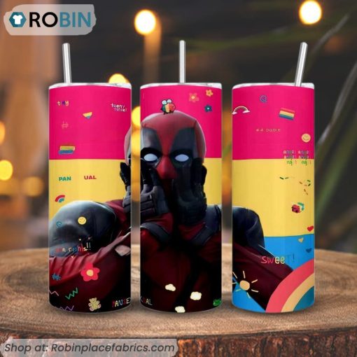 Deadpool 3D Printed Skinny Tumbler, Funny LGBT Pride Tumbler