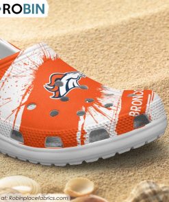 Denver Broncos Ink Splash Crocs Shoes, Broncos Merch Denver Broncos Ink Splash Crocs Shoes, Broncos Merch