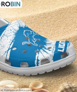 Detroit Lions Ink Splash Crocs Shoes, Lions Team Gifts