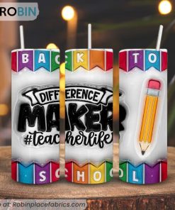 Different Make Teacher Life 3D Puff 3D Printed Skinny Tumbler, Back To School 3D Tumbler Different Make Teacher Life 3D Puff 3D Printed Skinny Tumbler, Back To School 3D Tumbler