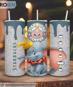 Disney Dumbo Elephant Starbucks Coffee 3D Printed Skinny Tumbler