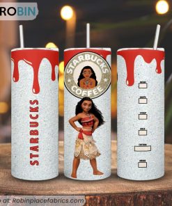 Disney Moana Starbucks Coffee 3D Printed Skinny Tumbler