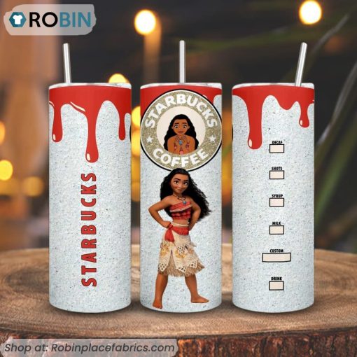 Disney Moana Starbucks Coffee 3D Printed Skinny Tumbler