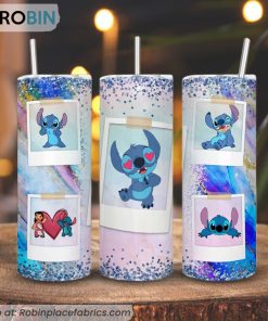 Disney Stitch Photo Frame 3D Printed Skinny Tumbler, Cute Lilo And Stitch Tumblers